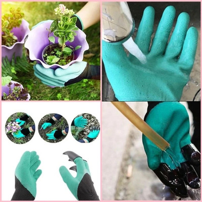 Bao tay làm vườn - Găng tay chuyên dụng làm vườn có móng vuốt, chống thấm nước , Cao su Latex co giãn đàn hồi tốt siêu bền