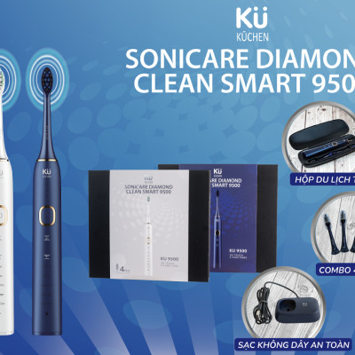 BÀN CHẢI ĐÁNH RĂNG SÓNG ÂM KU DIAMOND CLEAN 9500 - Hàng chính hãng
