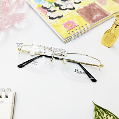 GỌNG KÍNH NAM, TRUNG NIÊN MÀU VÀNG PHOM VUÔNG, NỮA KHUNG SANG TRỌNG, CHÍNH HÃNG REGARD RG618-YG