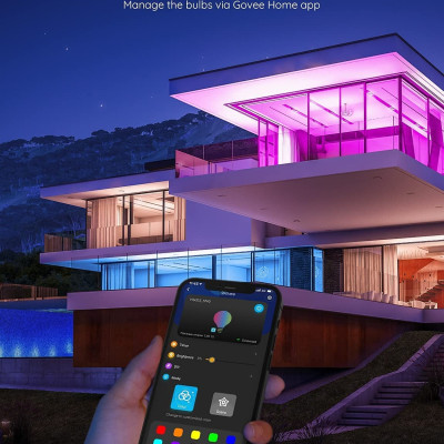 Bóng led đổi màu Govee Wi-Fi LED H6003 | Điều khiển thông minh qua App, 16 triệu màu và 10 hiệu ứng, Nhấp nháy theo nhạc