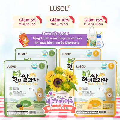 Bánh ăn dặm gạo lứt bổ sung lợi khuẩn Lusol cho bé từ 6 tháng tuổi - ALADDINVINA