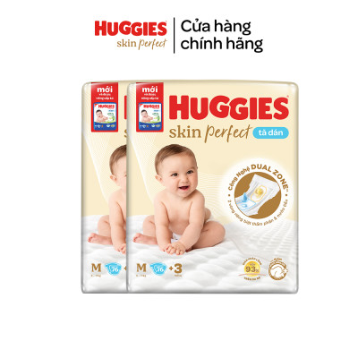 Combo 2 Tã/bỉm dánHuggies Skincare Super Jumbo M76+3/L68/XL60/XXL54