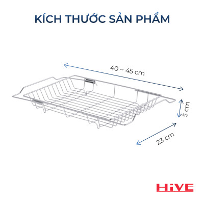 Kệ Để Đồ Gác Ngang Bồn Rửa Bát (HPH-SQUARE SLIDE SINK RACK) Cao Cấp.