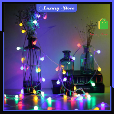 Đèn Led Trang Trí Bi Tròn 2cm Dài 3M - 20 Bóng Trang Trí Noel Lễ Tết