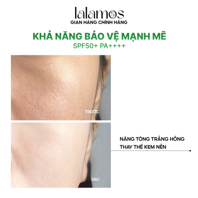 Combo bảo vệ da trắng hồng Lalamos Sữa Rửa Mặt 280ml + Kem Chống Nắng Nhụy Kim Ngân Hoa Nâng Tone 50ml