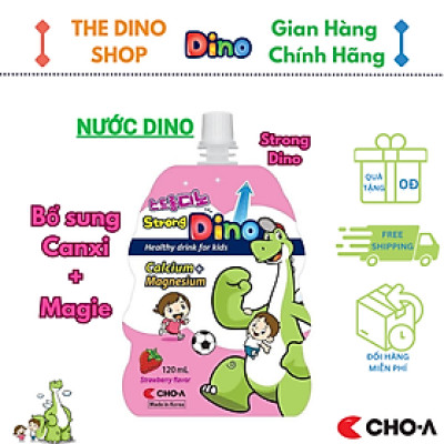 Nước Uống Dino Vị Dâu Bổ Sung Canxi Và Magie Cho Trẻ - Strong Dino (1 Gói x 120ml)