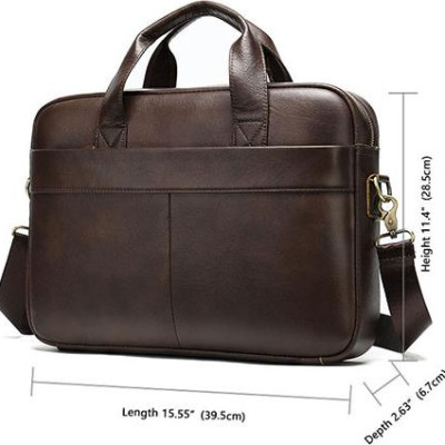 Cặp da bò thật đựng vừa laptop 15inch BHM7022 Túi xách công sở nam. Hàng chính hãng.