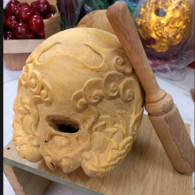 Mõ tụng kinh Phật bằng gỗ  mít  lục nõi không rác  kt 35x35cm 