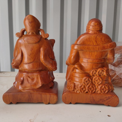 Tượng phật thần tài ,thổ địa bằng gỗ hương đá kt 20×13×11cm