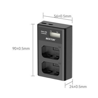 Bộ Pin NP-FW50 2000mAh + Sạc Beston Dùng Cho Máy Ảnh Sony a6100 a6300 a6500 a7m2 r2 s2 a5100 NEX-C3 NEX-C7 a33 a37 a55 - Hàng nhập khẩu