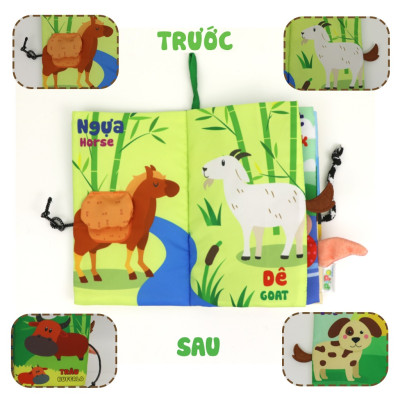 Sách Vải Tương Tác Cho Bé Đoán Đuôi Con Vật 
