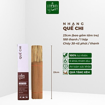 Nhang Quế Chi Sạch Hộp 100 Thanh Loại 23-30-40cm Hộp 100 Thanh Yên 100 % Tự Nhiên Thờ Cúng Thư Giãn