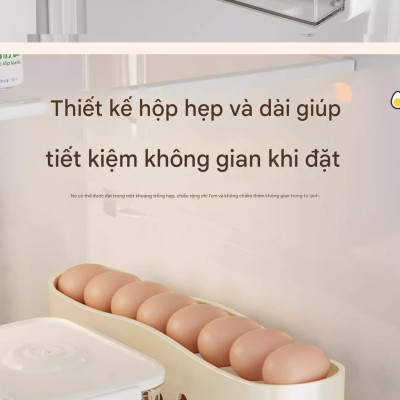 Hộp đựng trứng lăn thông minh – Kệ để trứng chuyên dụng cho cửa tủ lạnh, hộp bảo quản trứng tiện lợi, giúp sắp xếp gọn gàng, giữ trứng tươi lâu