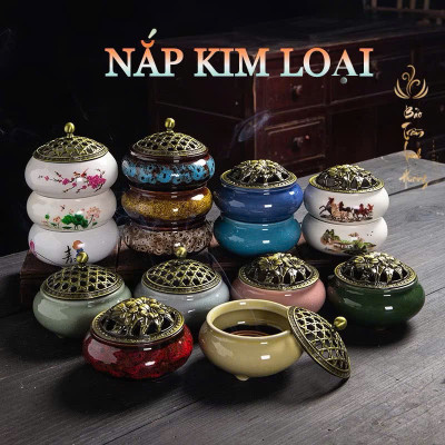Lư Xông Đốt Trầm Hương Gốm Sứ Men Rạn Ngọc Chất Lượng Cao - HÀNG CHÍNH HÃNG MINIIN