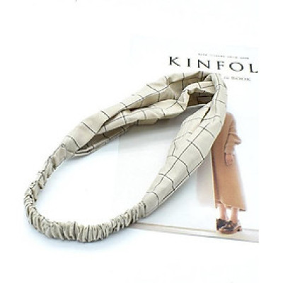  Băng Đô Turban Cài Tóc Caro Kiểu Dáng Hàn Quốc