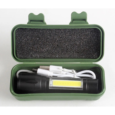 Đèn pin mini siêu sáng bỏ túi 2in1 có zoom xa gần kèm hộp đựng- Hàng chính hãng 