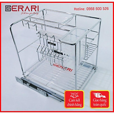 {Hàng chính hãng} Kệ dao thớt chai lọ Gerari nan dẹt Inox 304 bóng mờ cao cấp