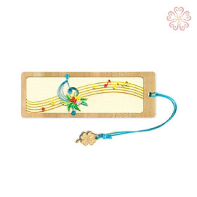 Bookmark giấy xoắn nghệ thuật - Nốt nhạc vui - size 13.5 x 5.3 cm