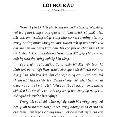 Nông Nghiệp Xanh Và Sạch - Kỹ Thuật Tưới Trong Nông Nghiệp Xanh