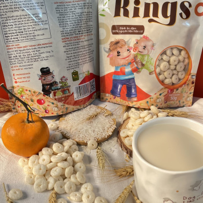 Bánh ăn dặm PAPAFOOD PAPAPUFFS RINGS - 100% Nguyên Liệu Hữu Cơ - Gói 50G