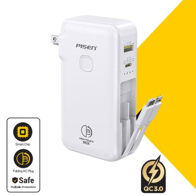 Sạc Dự Phòng Pisen Quick - High Power Box 22.5W 10000mAh - Màu Trắng
