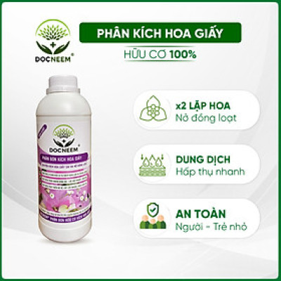 Phân bón hoa giấy DOCNEEM, kích bông giấy ngũ sắc, cẩm thạch, thái, mỹ sai hoa, lặp hoa nhanh, nở đồng loạt, chai 1 lít