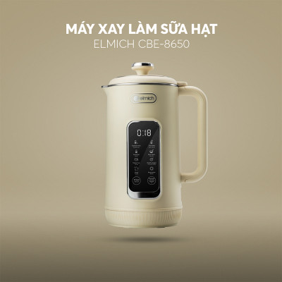 Máy làm sữa hạt Elmich 1L CBE-8650, Hàng chính hãng, 7 chế độ nấu, tự làm sạch, điều khiển cảm ứng - JoyMall