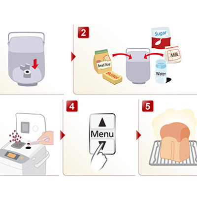 Máy Làm Bánh Mì Panasonic SD-P104WRA - Chế độ hẹn giờ 13 tiếng - Chức năng ghi nhớ khi mất điện - 13 thực đơn tự động - Hàng chính hãng