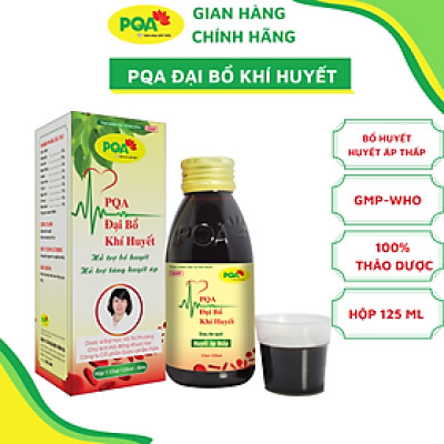 Đại Bổ Khí Huyết PQA Thành Phần Từ Thiên Nhiên Hỗ Trợ Bổ Huyết, Tăng Huyết Áp Dùng Cho Người Huyết Áp Thấp Hộp 125ml