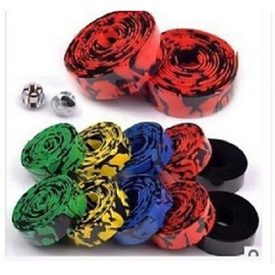 Set 2 cuộn băng quấn ghi đông xe đạp bằng cao su kèm 2 nút bịt chuyên dụng