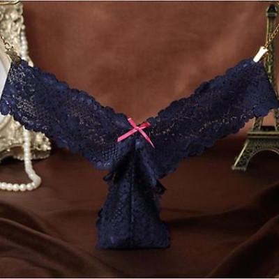 Quần lót ren nữ lọt khe mỏng khiêu gợi màu đen