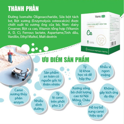 Canxi dạng bột hòa tan - Thiên Sư, Thực phẩm bảo vệ sức khỏe, Canxi hữu cơ sinh vật, Canxi Thiên sư, vua canxi.