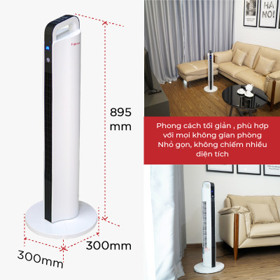 Máy sưởi gốm không khô da nhập khẩu FUJIHOME FH2000 điều khiển từ xa, quạt sưởi ấm mini hẹn giờ, tự động ngắt ,không phát sáng, không đốt oxi- Hàng nhập khẩu