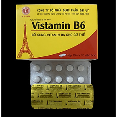 Vitamin B6 Đại Uy Hộp 100 viên
