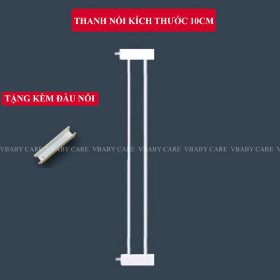 Combo Thanh chặn cầu thang và cửa- Không cần khoan đục- (Rộng 72-85cm, cao 76cm) và thanh nối 10cm giúp Bé an toàn  