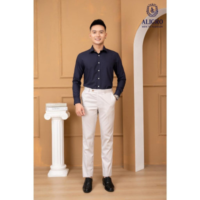 Áo sơ mi slimfit dài tay navy Aligro ALGS226