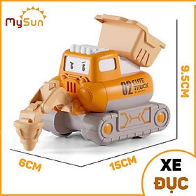 Ô tô đồ chơi trẻ em mô hình xe công trình máy xúc, múc, xe ủi đất cho bé MySun 