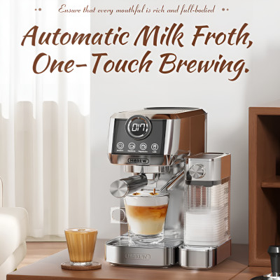 Máy pha cà phê Espresso bán tự động Espresso, Latte, Cappuccino thương hiệu HiBREW H13A - Hàng Chính Hãng