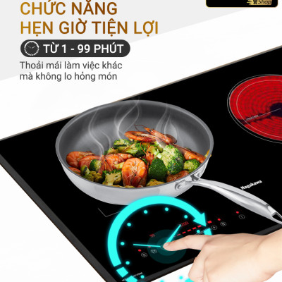 Miễn phí giao lắp toàn quốc - Bếp Âm Đôi Từ Hồng Ngoại Premium Nagakawa NAG1252M - Bảo hành 5 năm - Made in Malaysia - Hàng Chính Hãng