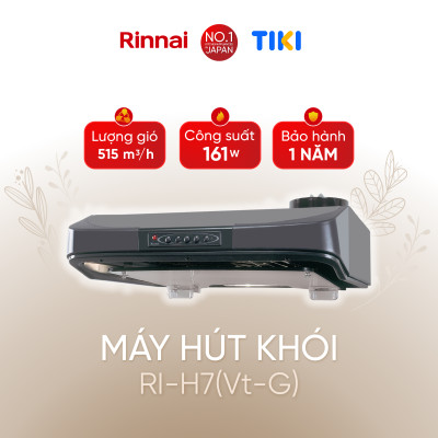 Máy hút mùi 70cm Rinnai RI-H7(Vt-G) ống thoát 161W - Hàng chính hãng.