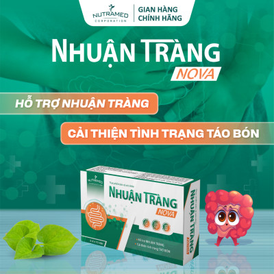Viên uống Nhuận TràngNova hỗ trợ nhuận tràng, giảm táo bón, tăng cường sức khoẻ đường ruột (20 viên) - Nutramed