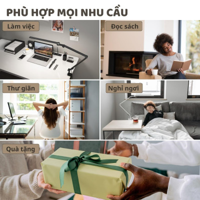 Đèn bàn học Led bảo vệ mắt Ergo Edge 1 DandiHome chống cận để làm việc, đọc sách cao cấp có thể kéo dài và gấp gọn - 3 chế độ sáng thông minh