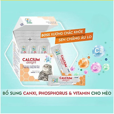BOSSEN - Calcium Delight for cat Bổ Sung Canxi và Khoáng cho Mèo - Hộp 20 gói 2.5ml