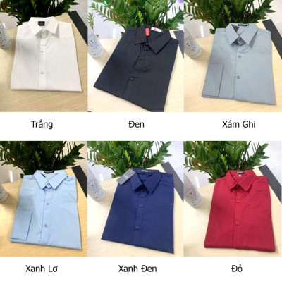 Áo Sơ Mi Mam Dài Tay Hàn Quốc Dáng Ôm Sơ Cổ Bẻ Vải Lụa Thái Chống Nhăn Chống Xù