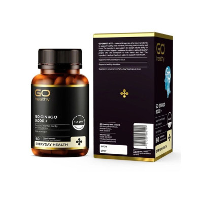 Viên uống bổ não nhập khẩu chính hãng New Zealand GO GINKGO 9000+ (60 viên) hỗ trợ tăng cường tuần hoàn não, cải thiện trí nhớ, tăng khả năng tập trung
