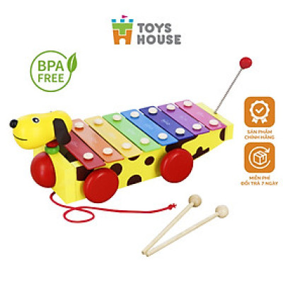 Đàn gõ xylophone kết hợp đồ chơi hình cún con cầu vồng Toyshouse 1152