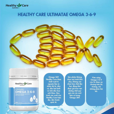 Omega 3-6-9 Úc Healthy Care Ultimate 1000mg Tạo sức khỏe cho tim, não, khớp, mắt và cải thiện da khô - OZ Slim Store