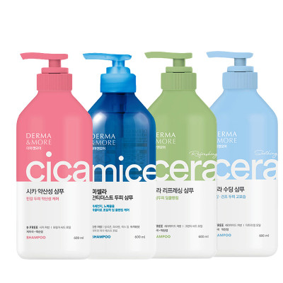 Dầu gội và dầu xả phục hồi tóc hư tổn giảm bết Derma & More CERAMIDE giảm gãy rụng, dưỡng tóc bóng khỏe 600ml
