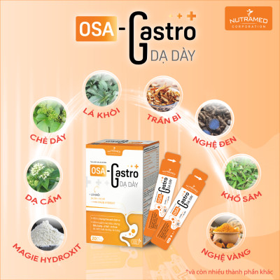 Gói uống Osa Gastro hỗ trợ giải quyết viêm loét dạ dày, tá tràng toàn diện (20 gói) - Nutramed
