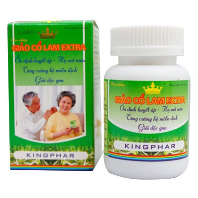 ￼Viên uống Giảo cổ lam  extra Kingphar - Lọ 60 viên -Viên Uống Bổ Gan, Hạ Mỡ Máu, Ổn Định Huyết Áp